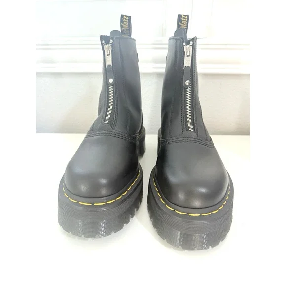 Dr. Martens Jetta Zip Platform Boots, Chunky Black Sendal Leather, W10/M9, RARE - Picture 2 of 8